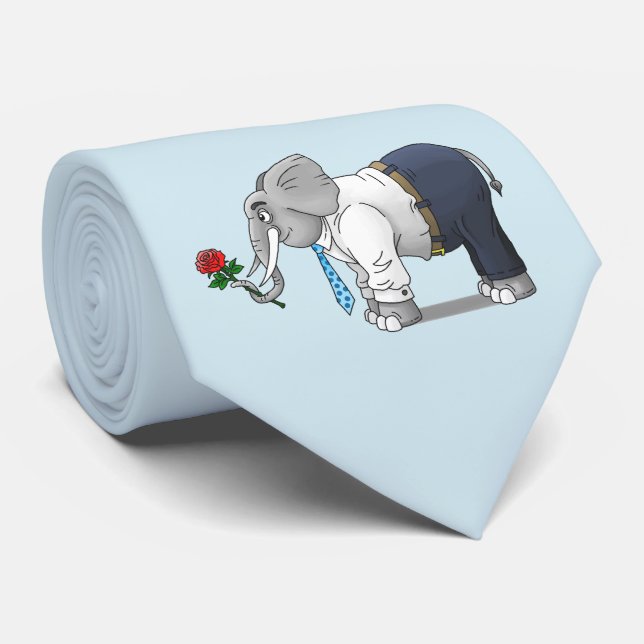 Romantic Elephant Tie (Rolled)