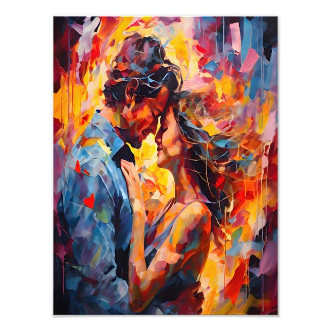Romantic Embrace Abstract Expressionism Photo Print (Front)