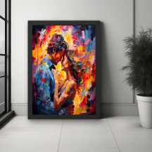 Romantic Embrace Abstract Expressionism