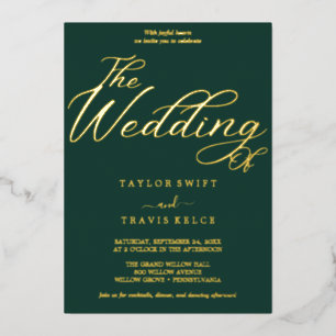 Romantic Emerald & Gold Foil Wedding 