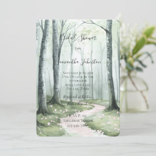 Romantic Enchanted Forest Bridal Shower Invitation