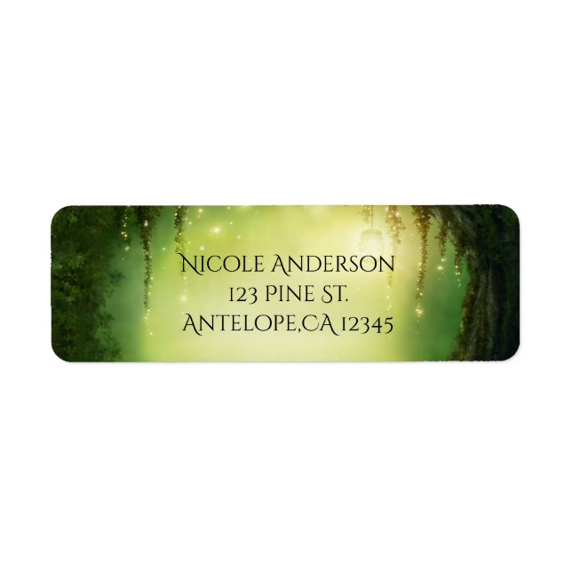 Romantic Enchanted Forest Rustic Address Labels (Front)