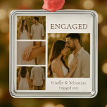 Romantic Engaged Photo Engagement Christmas Metal Ornament<br><div class="desc">Celebrate your love story with this Romantic Engaged Photo Engagement Christmas Metal Ornament. Featuring elegant design details with space for a cherished couple’s photo, this personalised ornament makes a timeless keepsake for newly engaged couples. A thoughtful addition to the Christmas tree and a meaningful holiday gift, this durable metal ornament...</div>