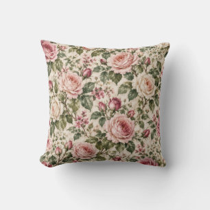 Romantic English Rose Garden Pattern Cushion