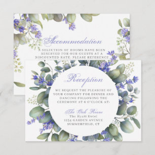 Romantic Eucalyptus & Lavender Reception/Accom Invitation
