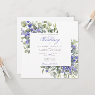 Romantic Eucalyptus & Lavender Wedding Invitation