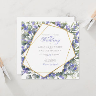 Romantic Eucalyptus & Lavender Wedding Invitation