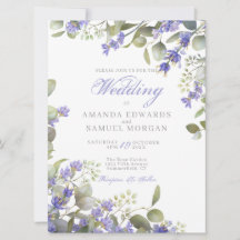 Romantic Eucalyptus & Lavender Wedding Invitation