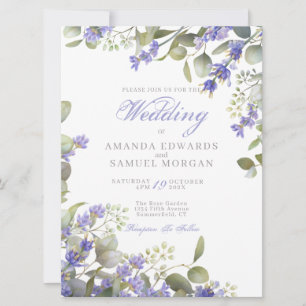 Romantic Eucalyptus & Lavender Wedding Invitation