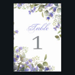 Romantic Eucalyptus & Lavender Wedding Table Number<br><div class="desc">Romantic eucalyptus and lavender flowers adorn this simple and elegant wedding collection</div>