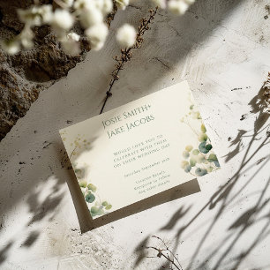 Romantic Eucalyptus Leaves, silver dollar wedding Invitation