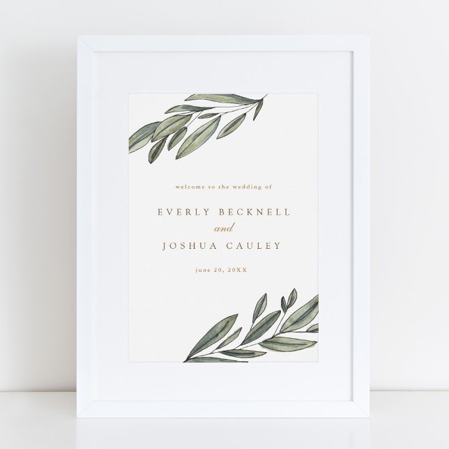 Romantic Evergreen Wedding Welcome Sign (Creator Uploaded)