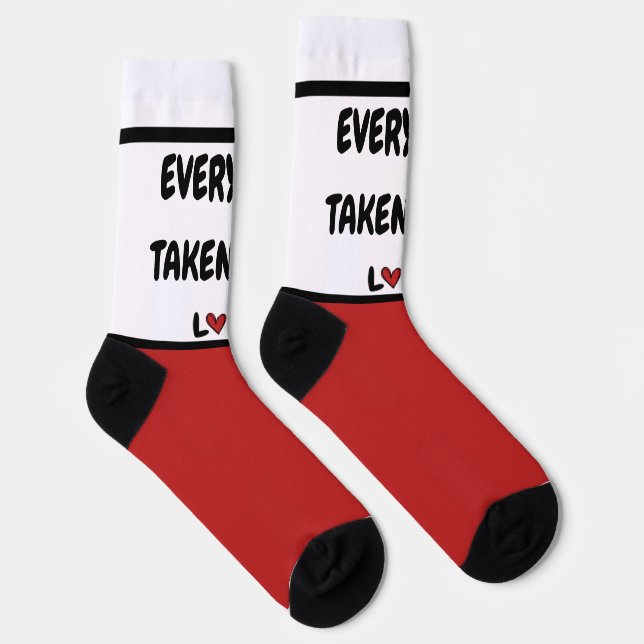 Romantic Every Step Taken With Love Red Hearts Cre Socks (Right)