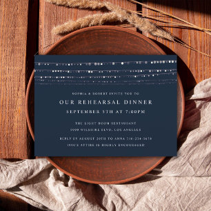 Romantic Fairy Lights Rehearsal Dinner Invitation