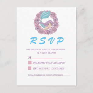 Romantic Fairy Tale Mermaid RSVP Postcard