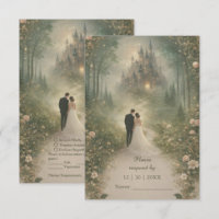 Romantic Fairytale Castle Forest Path Wedding