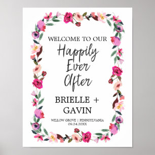 Romantic Fairytale "Happily Ever After" Wedding Poster