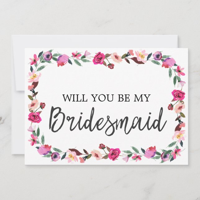 Romantic Fairytale Will You Be My Bridesmaid Invitation (Front)