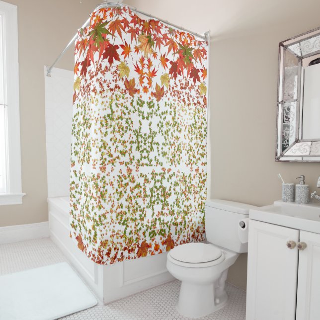 Romantic Fall Colours Maple Leaves Memorable Home  Shower Curtain (In Situ)