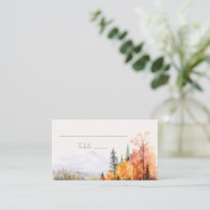 Romantic fall lake Wedding Place Card
