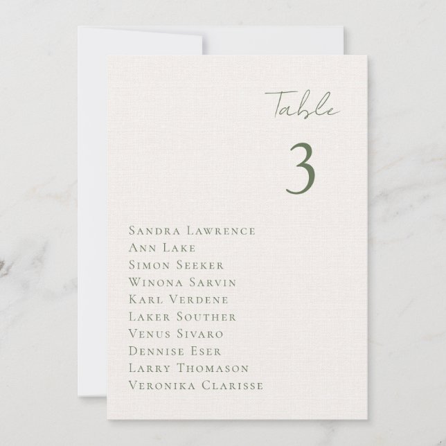 Romantic fall lake Wedding Table Seating Card (Front)