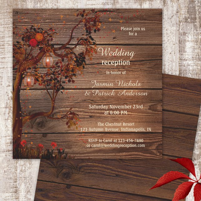 Romantic Fall Wedding Reception Only Invitation (Creator Uploaded)