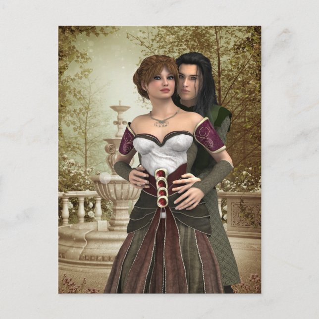 Romantic Fantasy Couple Postcard (Front)