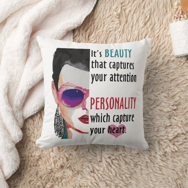 Romantic Female Beauty Saying Greeting Card sucess Cushion (Blanket)