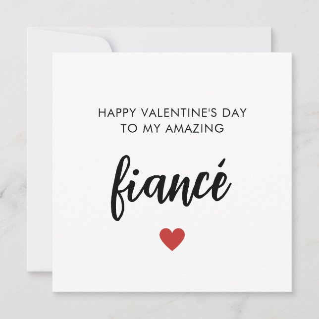 Romantic Fiancé Valentine's Day Card (Front)
