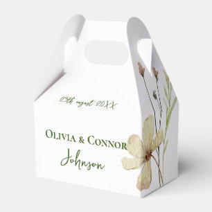 Romantic Field Flower Wedding Calligraphy Favour Box