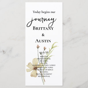 Romantic Field Flower Wedding  Program