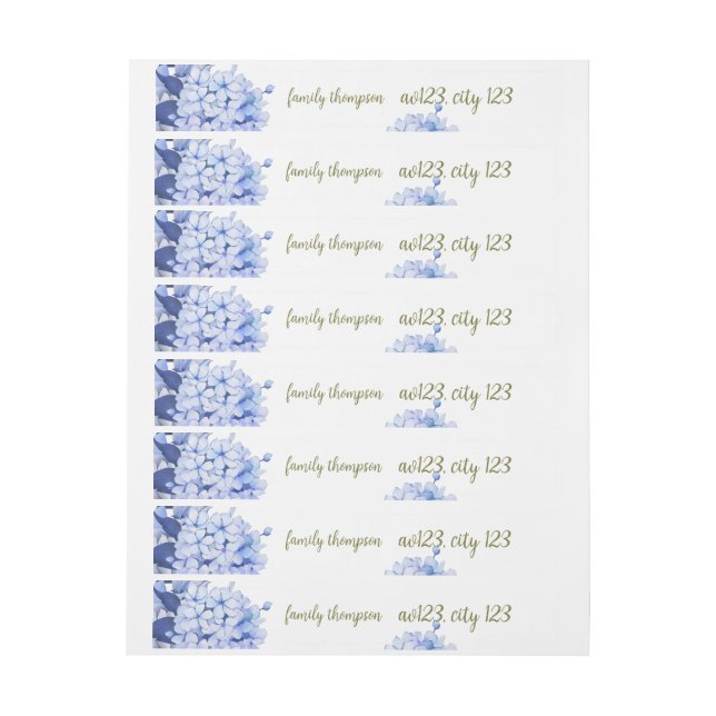 Romantic Field purple Flowers Wraparound Address Label (Sheet)