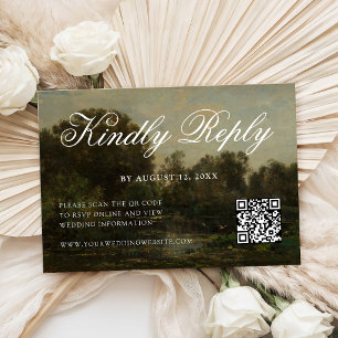 Romantic Fine Art Wedding RSVP Card