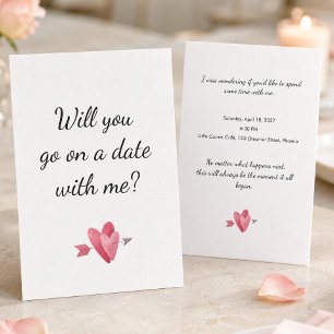 Romantic First Date Heart Proposal Invitation