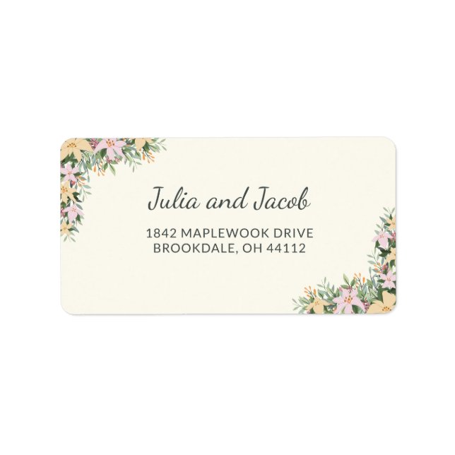 Romantic - floral address label (Front)