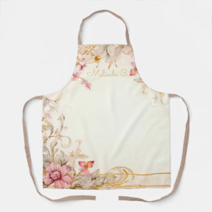 Romantic Floral All Over Print Apron