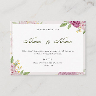 Romantic Floral Anniversary Invitation Card