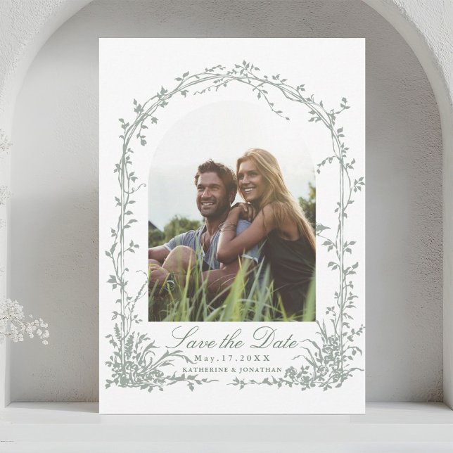 Romantic Floral Arch Garden Wedding Photo Save The Date (Creator Uploaded)