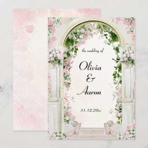 Romantic Floral Arch Wedding Invitation