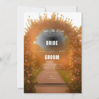 Romantic Floral Arch Wedding Invitation Background