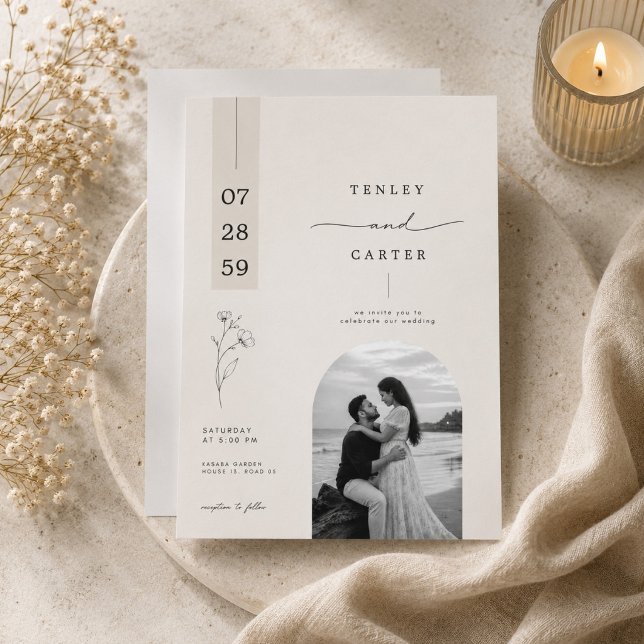 Romantic Floral Arch Wedding Invitation. Invitation (Creator Uploaded)
