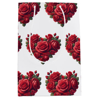 Romantic Floral Art Medium Gift Bag