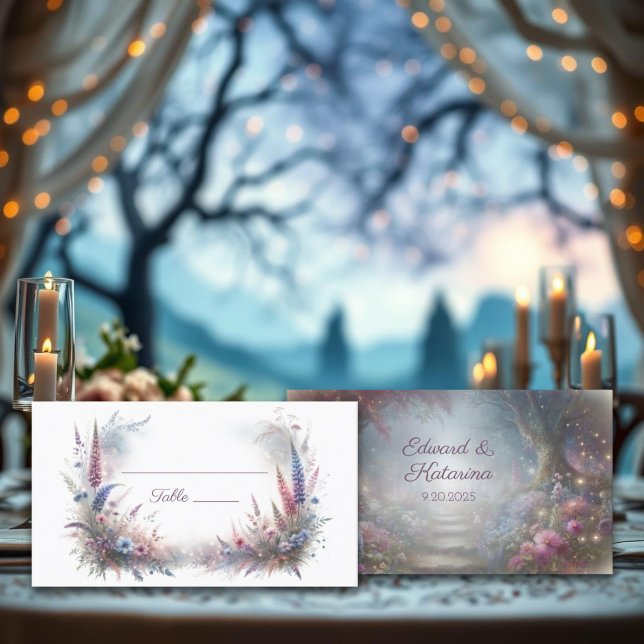 Romantic Floral Boho Enchanted Forest Wedding Place Card (Creator Uploaded)