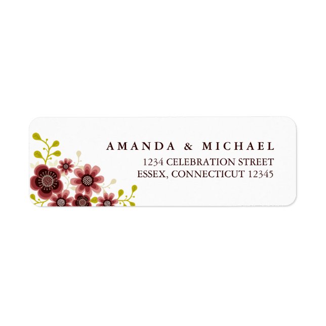 Romantic Floral Bouquet Address Label Return Address Label (Front)