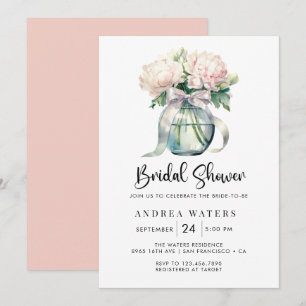 Romantic Floral Bouquet Bridal Shower  Invitation