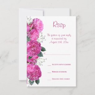 Romantic Floral Bouquet Wedding RSVP Card