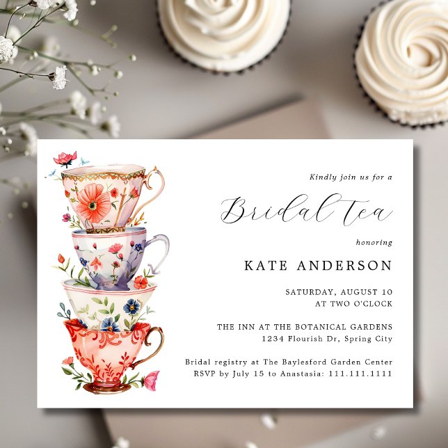Romantic Floral Bridal Tea Invitation (Creator Uploaded)