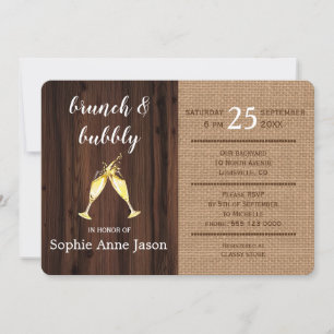 Romantic Floral Burlap Old Barn Brunch & Bubbly