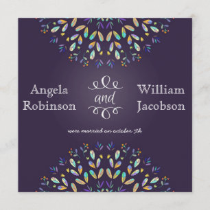 Romantic Floral Chalkboard Post Wedding Invitation