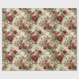 Romantic Floral Design Wrapping Paper
